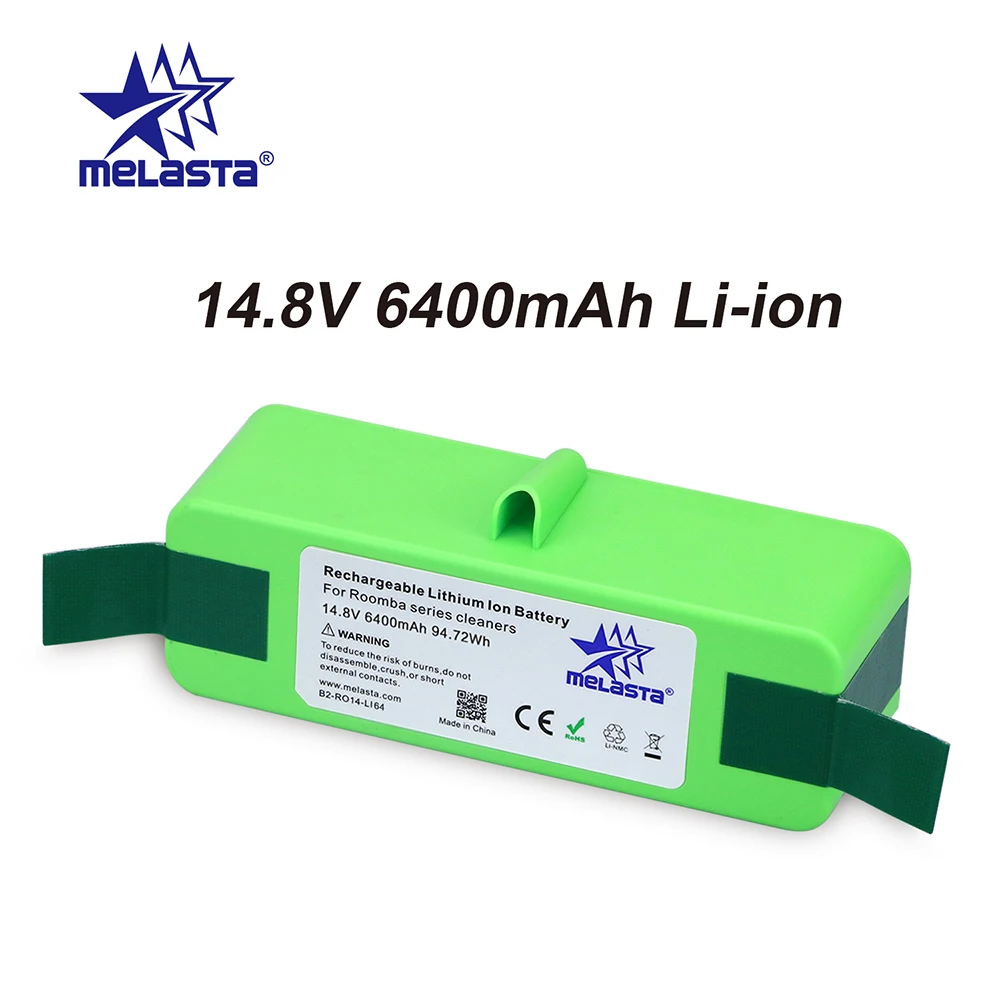 

6.4Ah 14.8V Li-ion Battery with Brand Cells for iRobot Roomba 500 600 700 800 Series 510 530 550 560 620 650 770 780 790 870 880