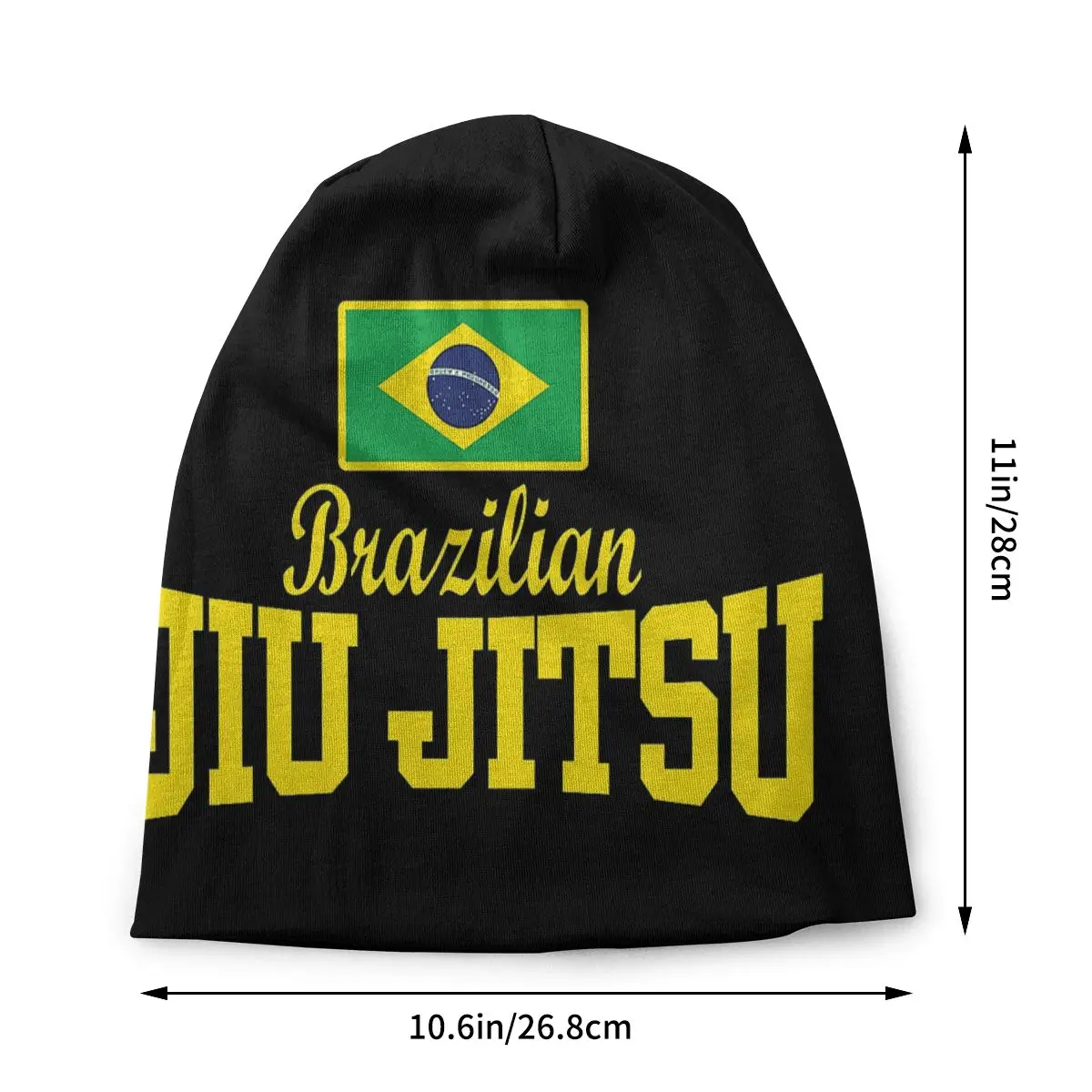 Flag Text BJJ - MMA Brazilian Jiu Jitsu Caps Cool Outdoor Skullies Beanies Hats Unisex Spring Warm Dual-use Bonnet Knit Hat