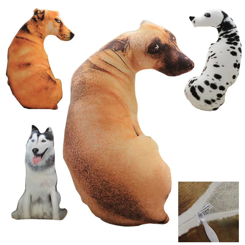 3D Puppy Shape Cushion Throw Pillow PP Cotton Inner Cartoon Puppy Sleeping Chair Pillow Plush Gift For Children Home Decor