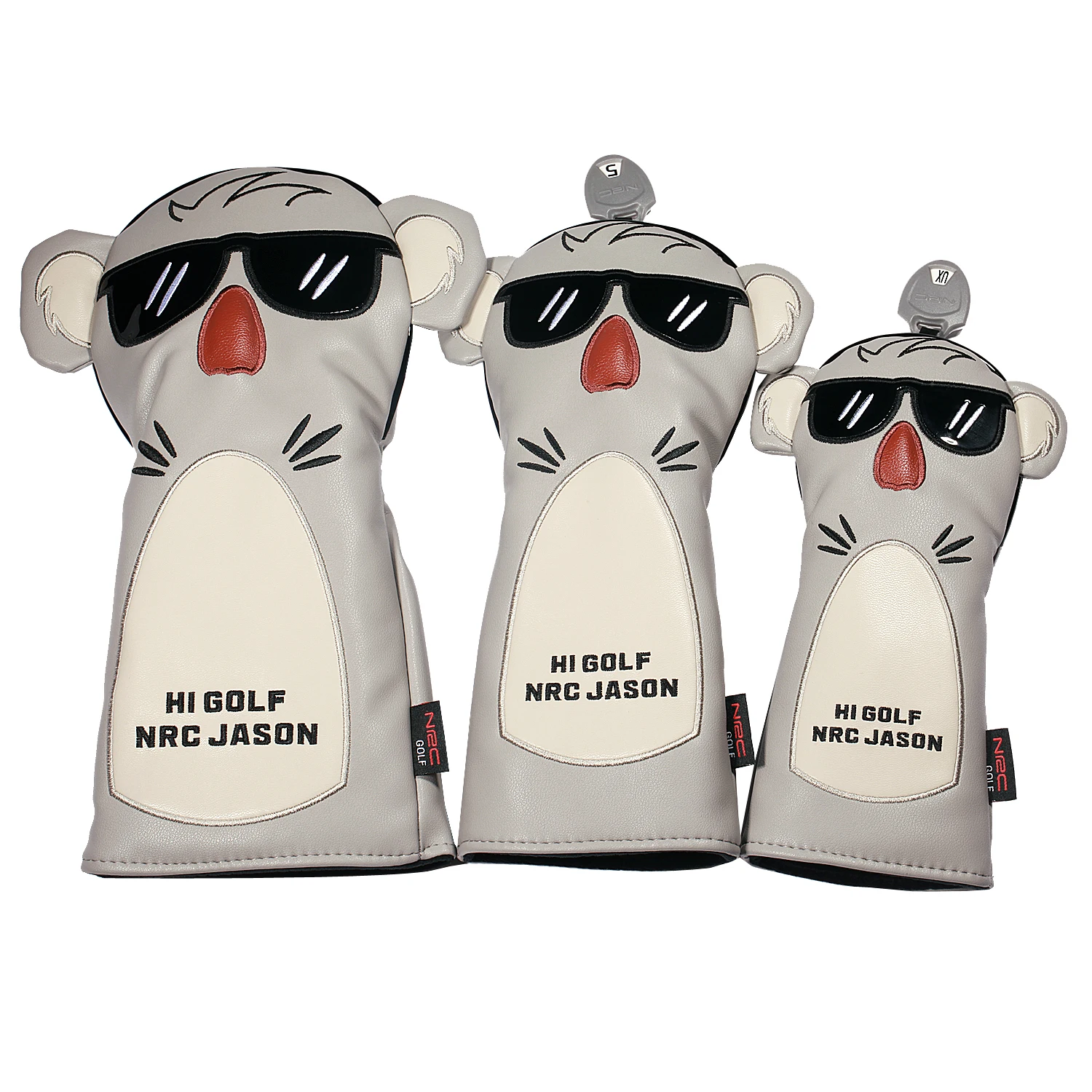 Golf Headcovers Club covers Golf Head Covers for #1 Driver #3 #5 Fairway Woods hybrid 460cc Koala Cartoon Animal lovely