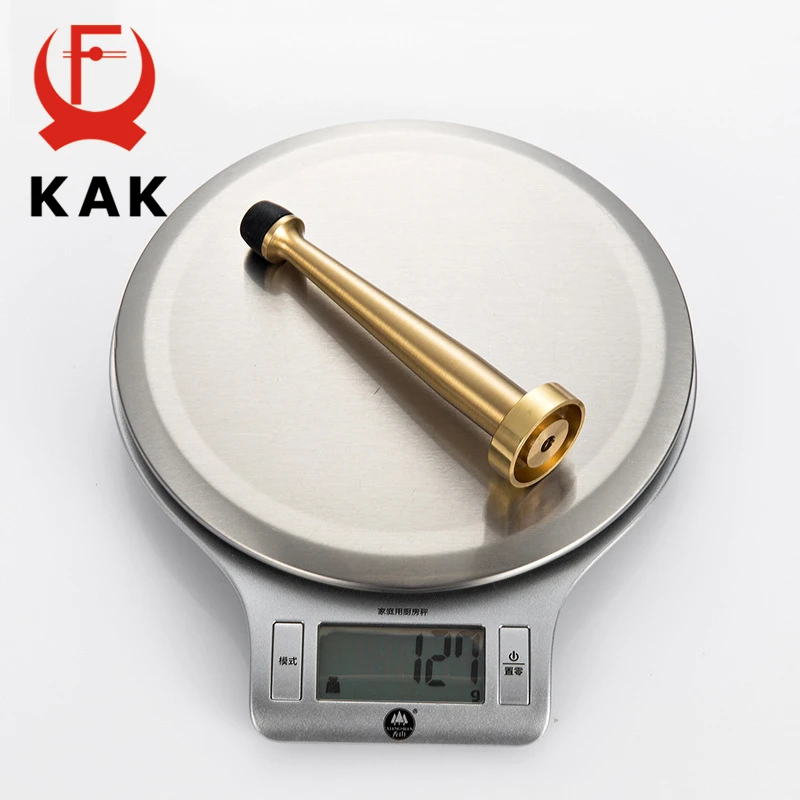 KAK Brass Door Stopper Bathroom Door Stop Heavy Duty Floor Wall Mount Bumper Non-magnetic Door Holder Catch Door Hardware