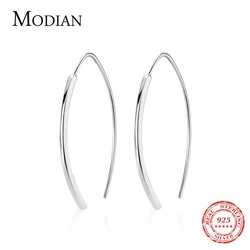 Modian Hot Sale Genuine 925 Sterling Silver Minimalism Geometric Design Dangle Earring for Women Luxury Silver Drop Jewelry