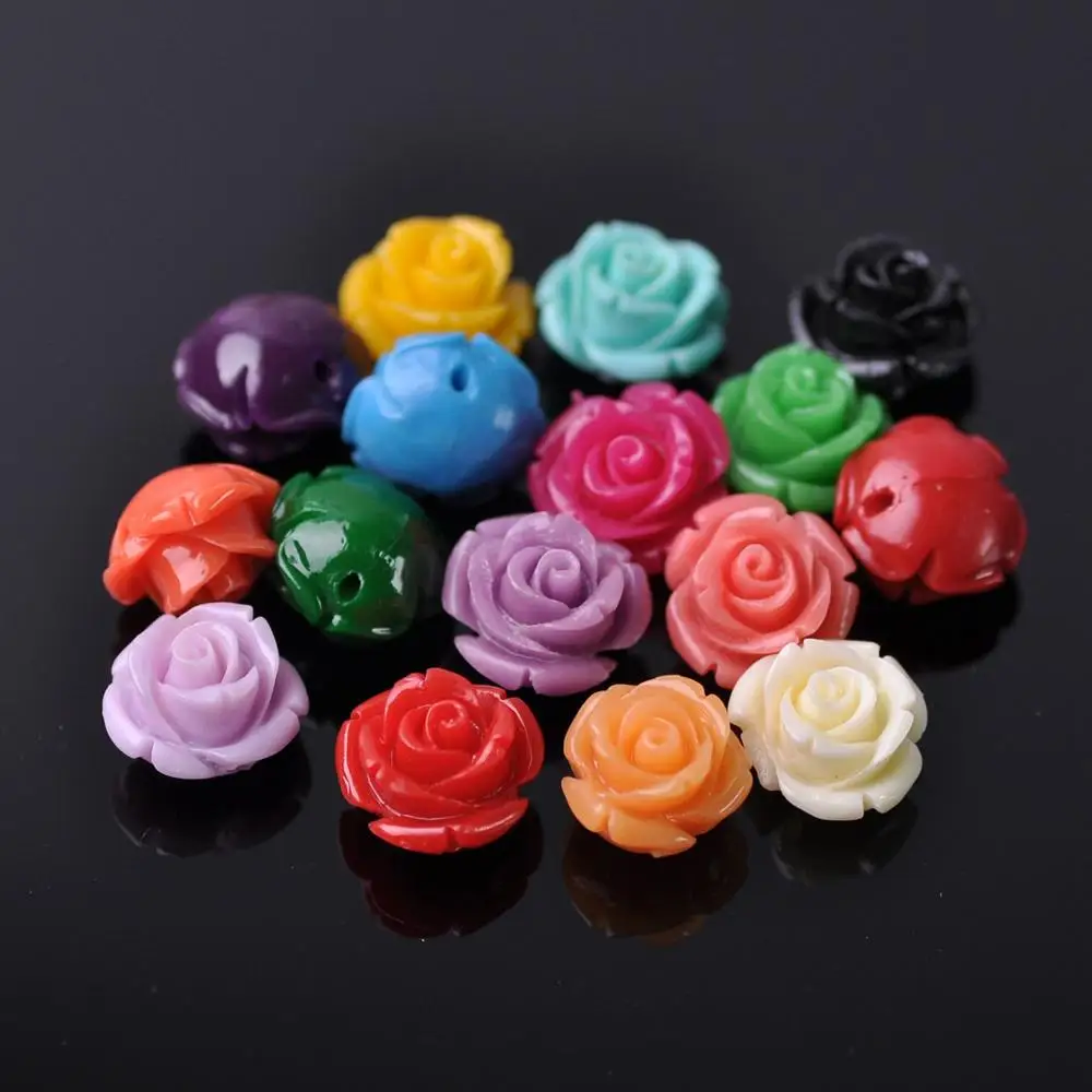 10pcs Flower Shape 12mm Artificial Coral Loose Spacer Beads Wholesale lot for DIY Crafts Earring Jewelry Making Findings