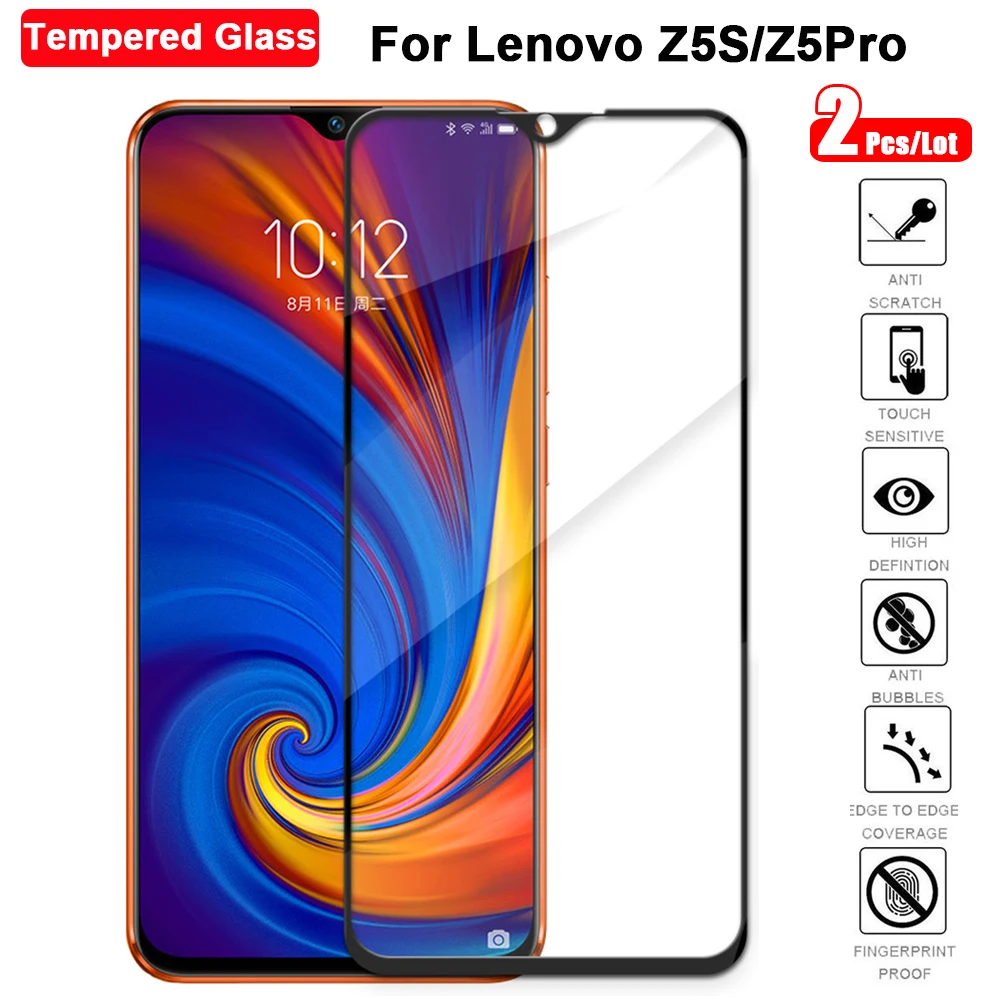 2Pcs Volle Abdeckung Gehärtetem Glas Für Lenovo Z5S Explosion-proof Schützende Glas Vorne Film Für Lenovo Z5 Pro screen Protector 9H