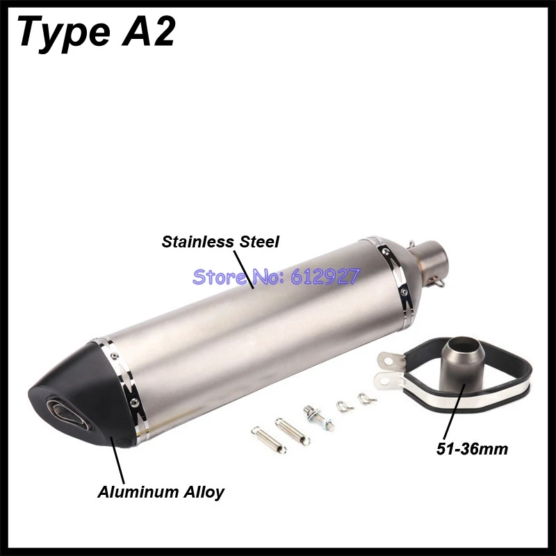 Length 570mm Inlet 51mm Motorcycle Exhaust Pipe Muffler Escape Moto Motorbike Slip On Universal for Tmax Xmax Nmax MSX PCX etc