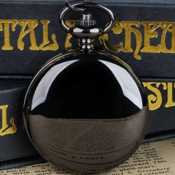 Estuche de alta calidad para hombre y mujer, reloj de bolsillo de cuarzo, cadena de acero inoxidable, cara lisa, clásico, regalos