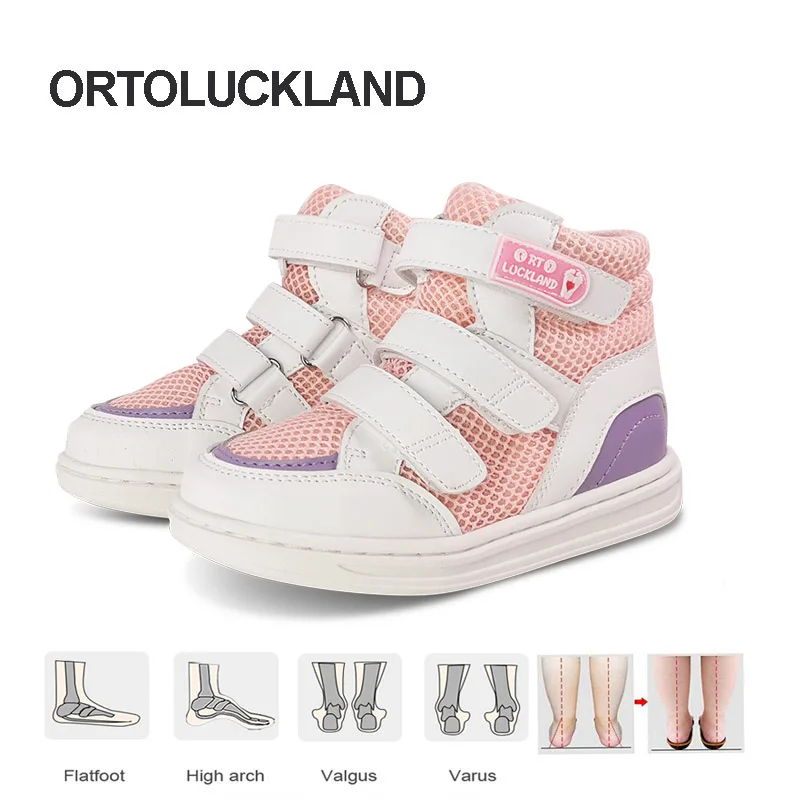 Ortoluckland Girls Shoes Children Sneakers Baby Luxury Tipsietoes Barefoot Ankle Boots Toddler Rigid Trainer Orthopedic Footwear