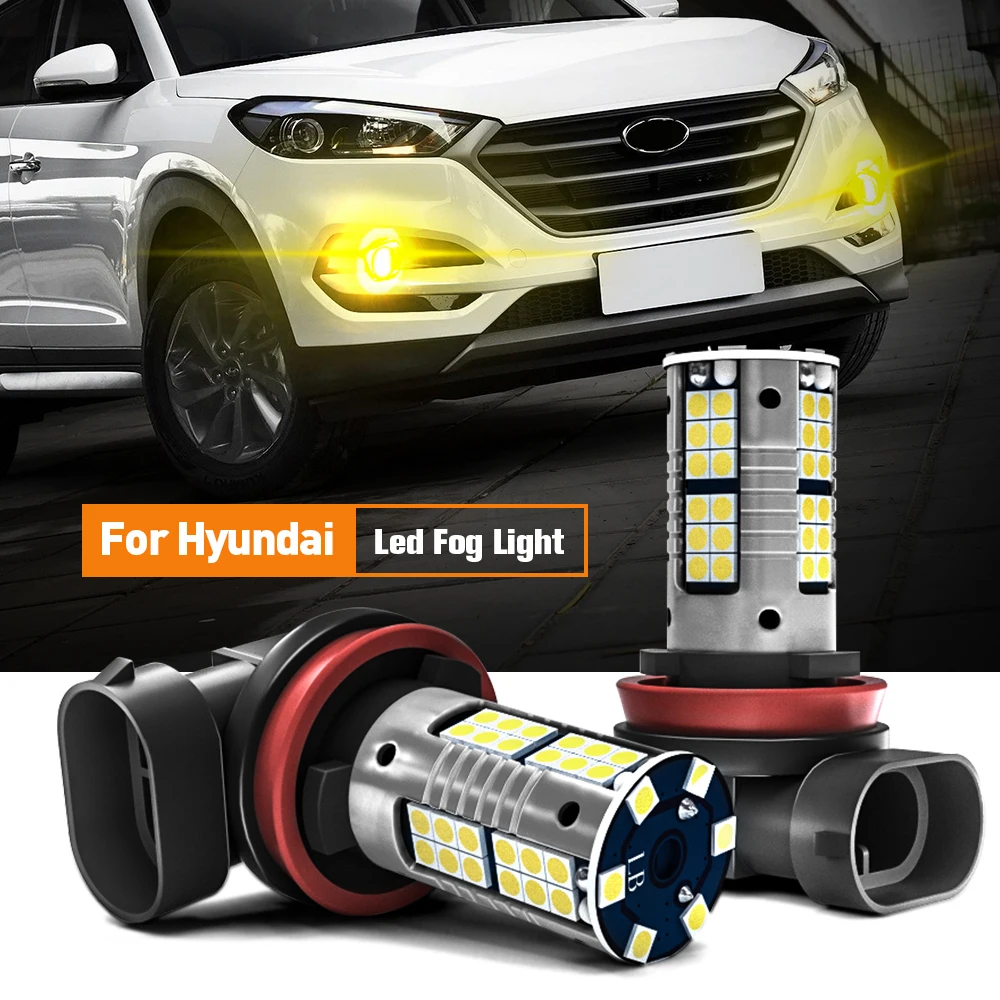 

2pcs LED Fog Light Blub Lamp H8 Canbus For Hyundai Creta Genesis Grandeur i20 i30 i40 ix35 Kona Santa Fe Sonata Tucson