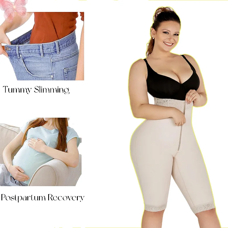 Gaine Amincissante Femme Ventre Plat Double Compression High-Waisted Butt Lifting Short Body Shaper Tummy Control Push-Up Ass