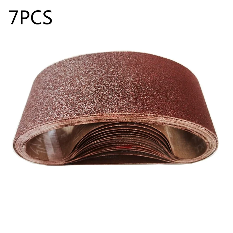 A0KF 7Pcs/Set Abrasive Sanding Belts Belt 120/240/320/400/600/800/1000 Grits Wood Grinding Sander Tools Aluminum Oxide 50x686