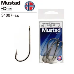 Mustad Norway Origin Fishing Hook High Carbon Hook ,8-8/0#,34007SS