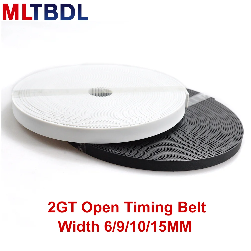 2MGT 2M 2GT Open synchronous belt 2GT-6 width 6/9/10/15mm polyurethane Steel PU GT2 Timing belt Small backlash 3D printer