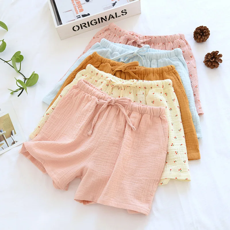 Summer new multi color crepe women\'s shorts loose leisure home Cool Short Pajamas beach pants