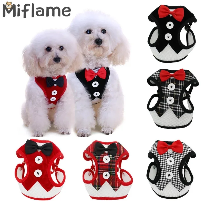 

Miflame Brvewho For Dogs Harness Small Dogs Vest Shirts Spitz Schnauzer Gentleman Accessories Leash Wedding Party Pet Supplies