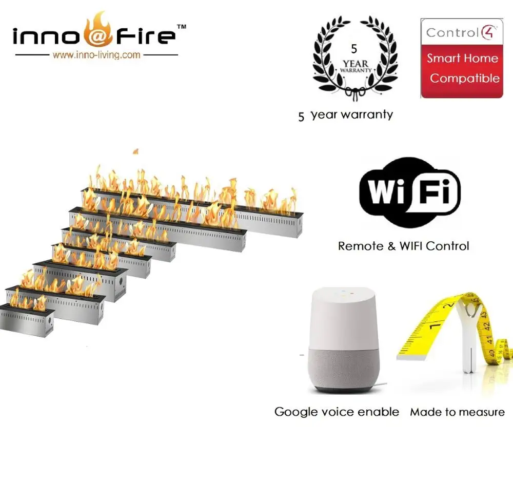 

Inno-Fire 72 inch real fire intelligent ethanol fuel indoor smart alexa ethanol fireplace