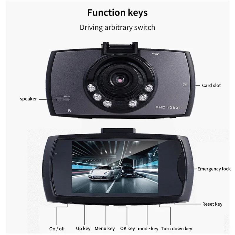 Rijden Recorder Met Emergency Lock, Groothoek Fhd 1080P Full Hd Auto Video Tool Dash Cam Auto Monitoring