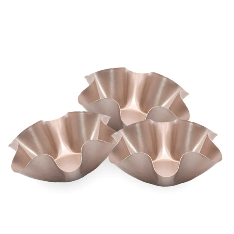 6 inch Non-stick Flower-shaped Tart Mold Carbon Steel Tortilla Salad Bowl Muffin Cake Shell Molds Quiche Pan Baking Tool