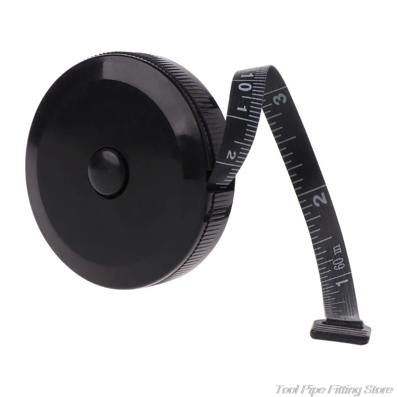 1.5m/60inch Black Tape Measures Dual Sided Retractable Tools Automatic ABS Flexible Mini Sewing Measuring Tape M02 21 Dropship