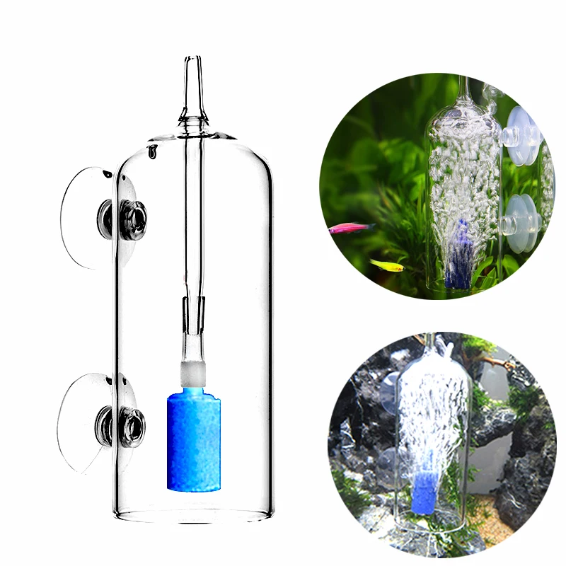 

Aquarium Cylinder Crystal Glass Dissolved Oxygen Water Bubble Splash Air Stone Cylinder Dissolved Fish Plants Glass Dissolver