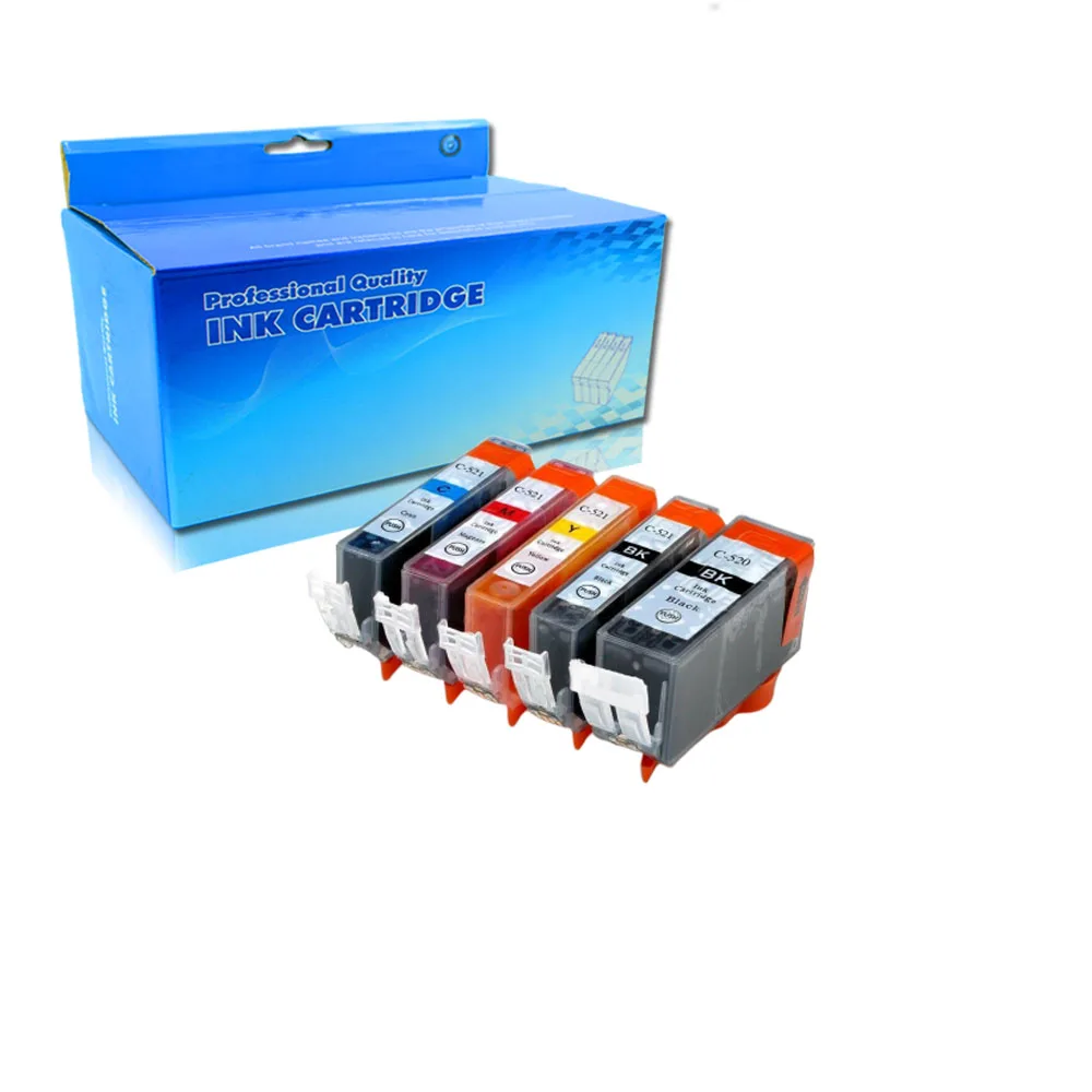 5PK PGI-520/CLI-521XL совместимые чернильные картриджи для Canon Pixma IP3600 IP4600 IP4700 MX860