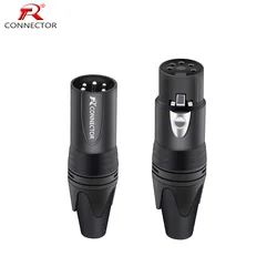 1PC XLR Cable Connector, 5Pins XLR Male Plug or Female Jack Adapter for Microphone/MIC, Zinc Alloy Case+Copper Contact