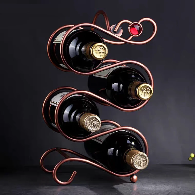 

Creative European style Metal wine rack decoration modern simple wine bottle rack wine cabinet decoration room bar decoration