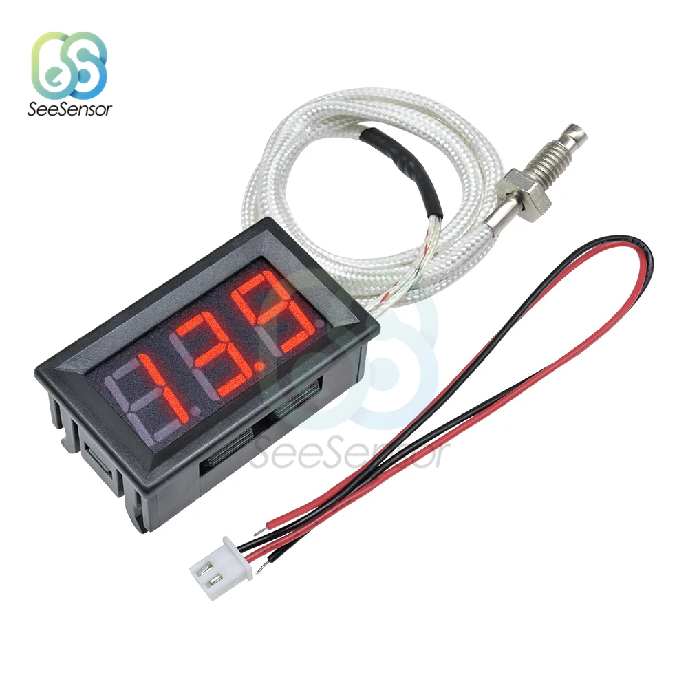 DC 12V XH-B310 LED Digital Thermometer Temperature Meter K-type M6 Probe Thermocouple Tester -30~800 Degree