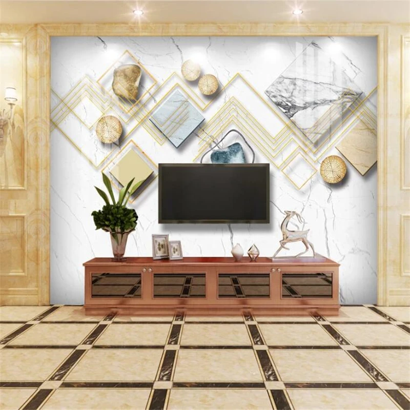 Custom wallpaper new Chinese HD 3D stereo mural marble landscape papel de parede landscape abstract geometric art 3d wallpaper