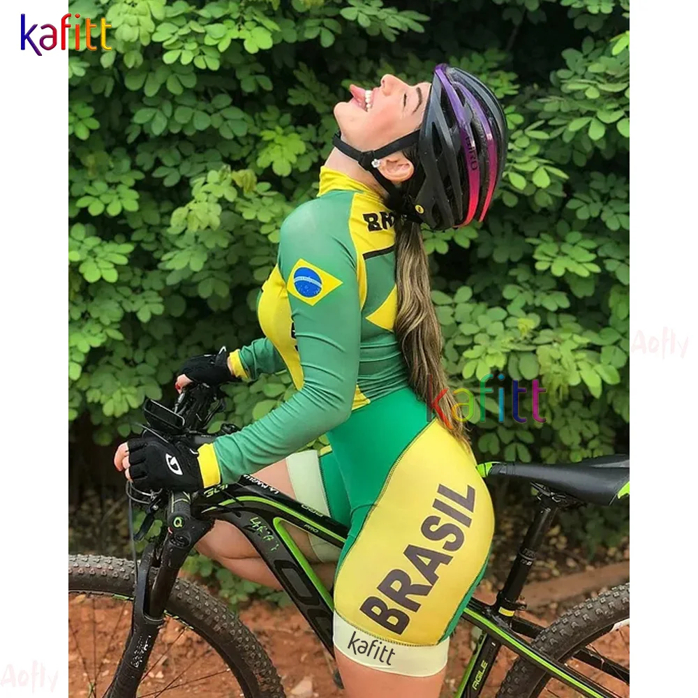 mono-de-ciclismo-para-mujer-kafitt-con-estampado-de-la-bandera-de-brasil-traje-de-ciclismo-de-una-pieza-verde-y-amarillo-para-ropa-deportiva