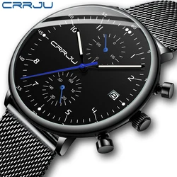 Orologio da uomo CRRJU Luxury Top Brand Men orologio da polso in acciaio inossidabile da uomo militare impermeabile data orologi al quarzo relogio masculino