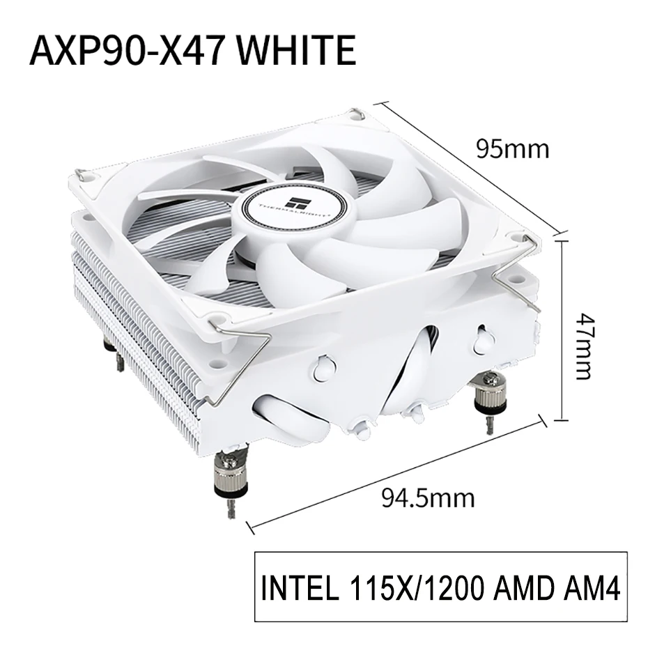 Thermalright-ventilador de refrigeración de CPU AXP90 X47 AGHP heatpipe ITX, alto perfil bajo de 47mm, carcasa A4, para intel 115x1200 AMD AM4