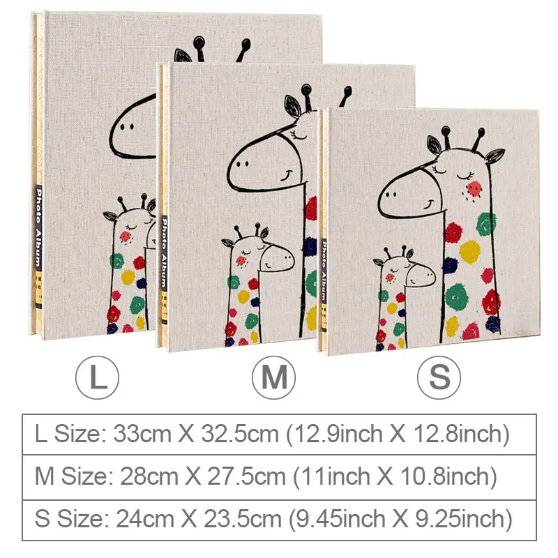 Photo Album Large Glue Free Waterproof Self-Adhesive Family Linen Cover Hand Made DIY Albums 5X7 6X8 8X10 Stockbook Memory Book