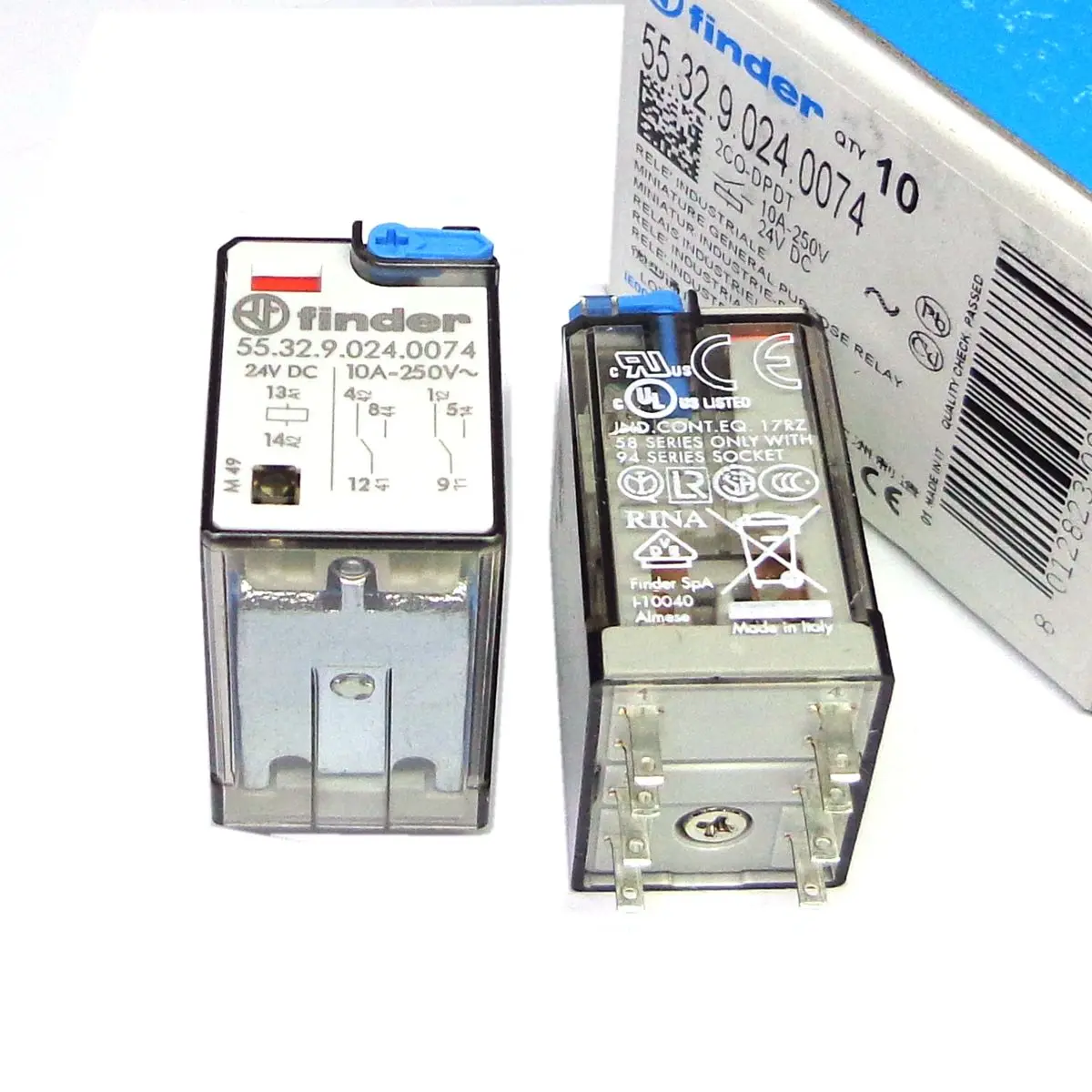 finder relay 55.32.9.024.0074 24VDC LED 2CO 8PIN 10A 100%-new-original