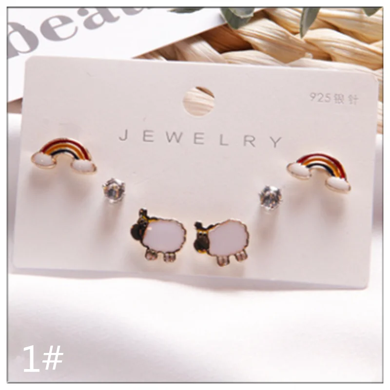 S925 sterling silver studs Earrings for women Korean earrings Suit stud earrings Sterling silver jewelry Children earring