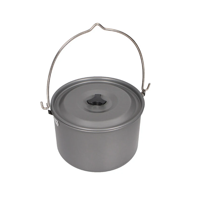 Outdoor Picnic Large Hanging Pot 6-8 People Camping Super Large Single Pot Lightweight Quick Heating Pot