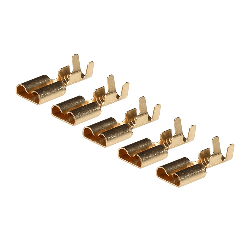 100-500pcs H62 brass tinned 6.3mm automotive terminal Automotive connector female terminal DJ626-6.3B