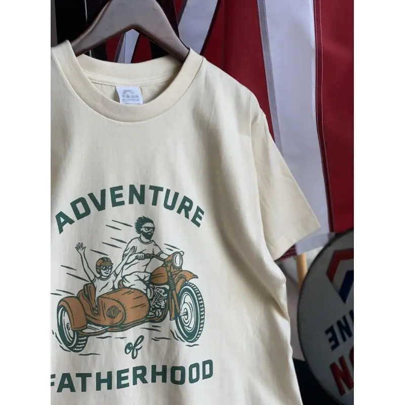 1PCS  T-shirts Fashion Adventure Father hood Graphic Tshirt 90s Girl Harajuku T-shirt Short Sleeve Femme Fashion Tops Summe