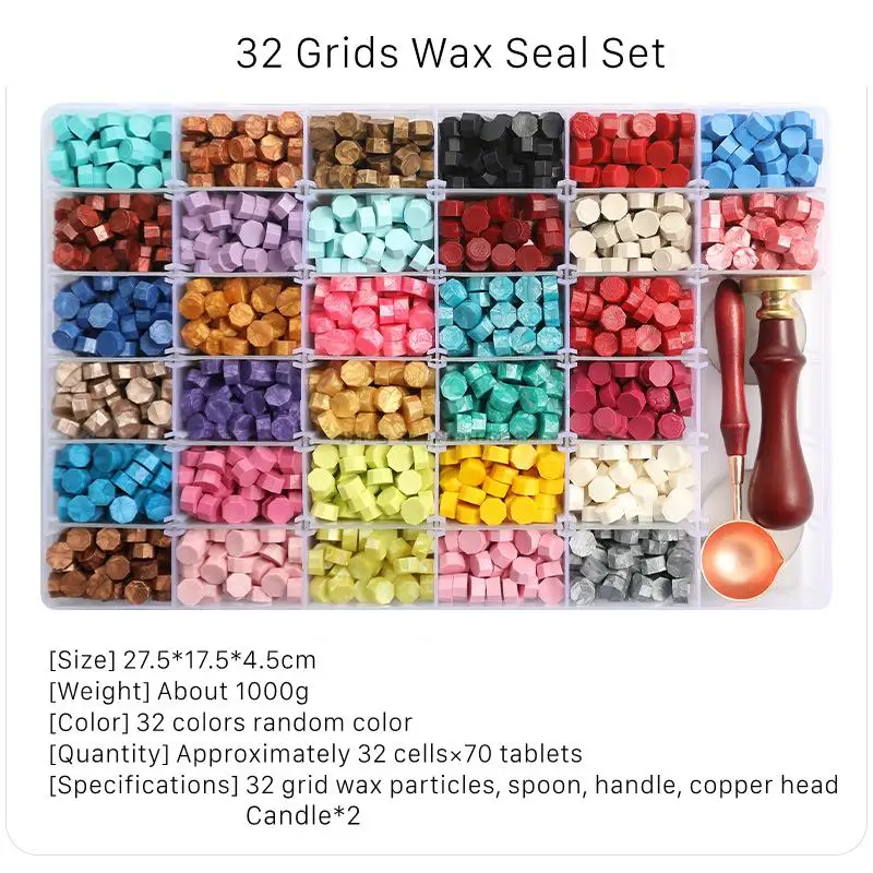 26 Choices Sealing Wax Set Stamp Making Tools Kit Sealing Wax Box Set Seal Beans DIY Envelope Party Invitation Letter Card Tools