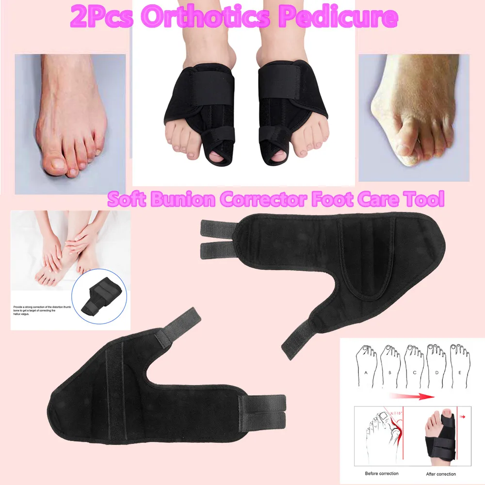 1 Pair Soft Bunion Corrector Toe Separator Splint Straightener Support Toes Foot Thumb Orthosis Foot Care Tools Thumb Orthosis