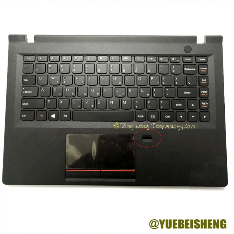 

New For Lenovo E31 E31-70 E31-80 V510-14 Palmrest Greece Greek Keyboard Upper Cover Case w/Fingerprint Hole Touchpad 5CB0J36058