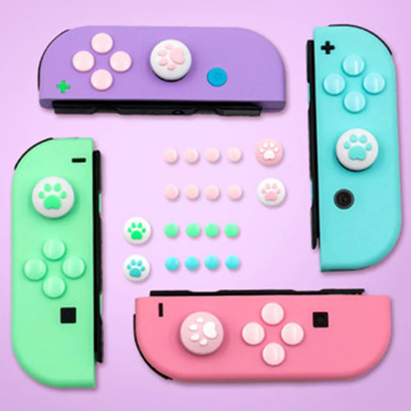 Key Sticker Joystick Button Thumb Stick Grip Cap Protective Cover for Nintendo Switch Joy-Con Controller Skin Colorful Case