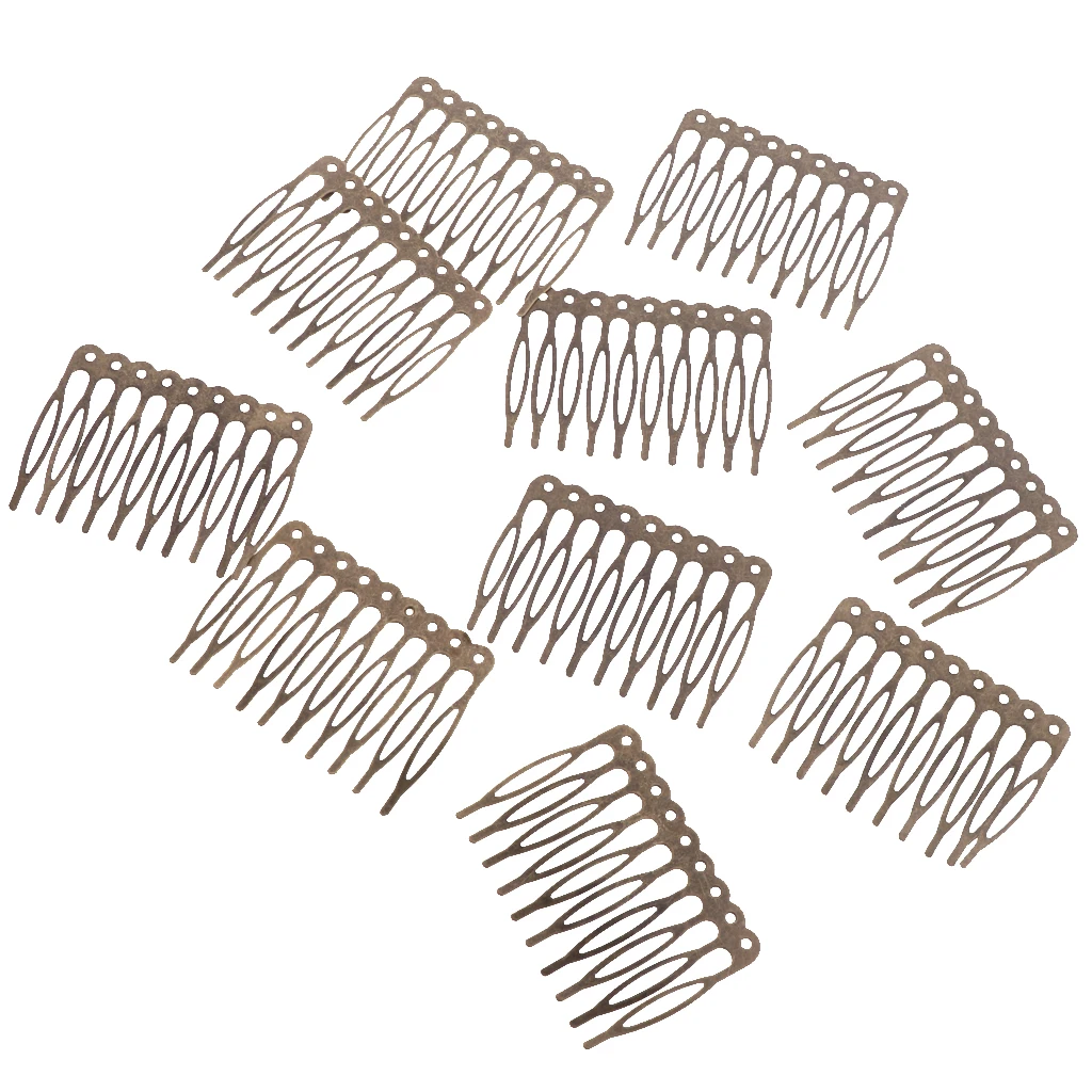 10pcs 5/10 Teeth DIY Metal Hair Comb Claw Hairpins Silver Gold Bronze Hair Comb Clip Craft Handmade Bridal Hair Jewelry Acc