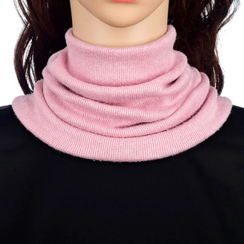 Korean Winter Female Cashmere Elastic Hedging Fake Collar Snood Warm Scarve Unisex Sports cycling Knit Wool Neck Guard Scarf O39