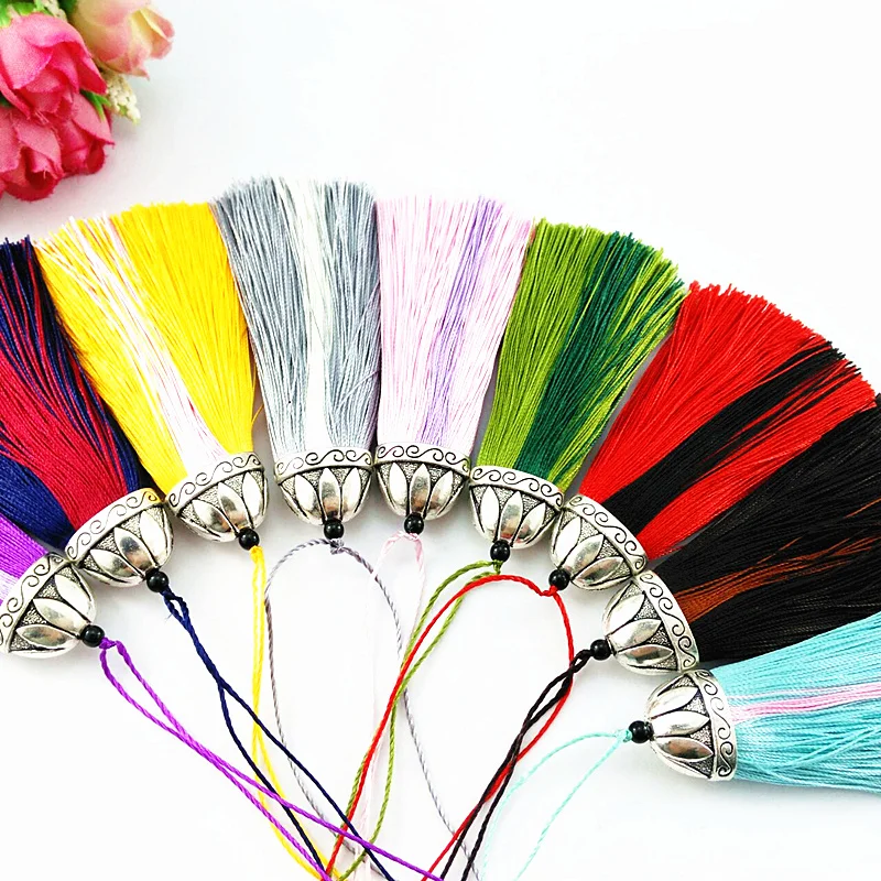 8cm Dual-color Alloy Hat, Tassels, Spikes, Chinese DIY Fittings, Manual Wrapped and Suspended