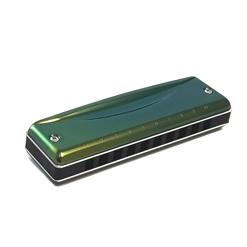 Suzuki Olive – Harmonica Diatonic, 10 trous, bleu harpe, clé de C Olive vert, qualité professionnelle, Instruments de musique japonais C20