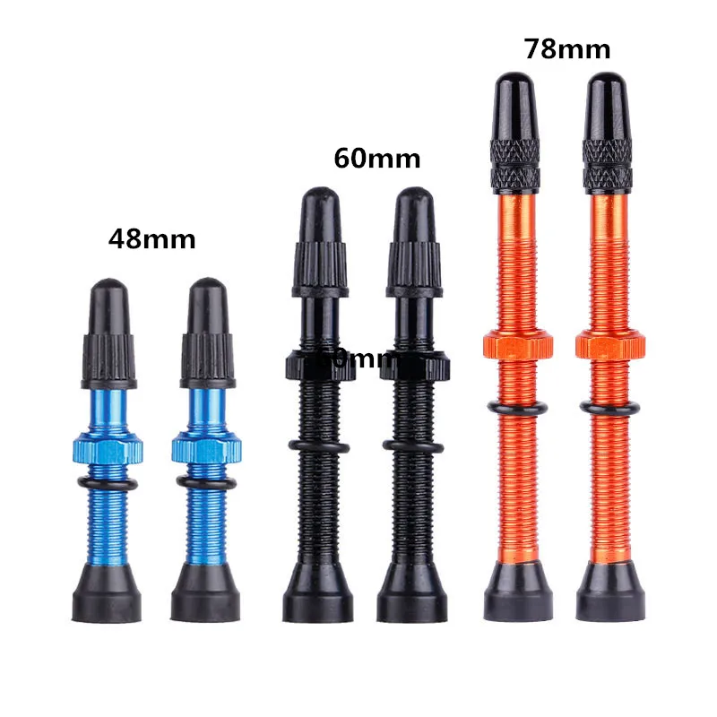 2 pcs Mountain bike road bike tubeless vacuum valve presta 48/60/78mm nozzle aluminum alloy bicycle tire accessories