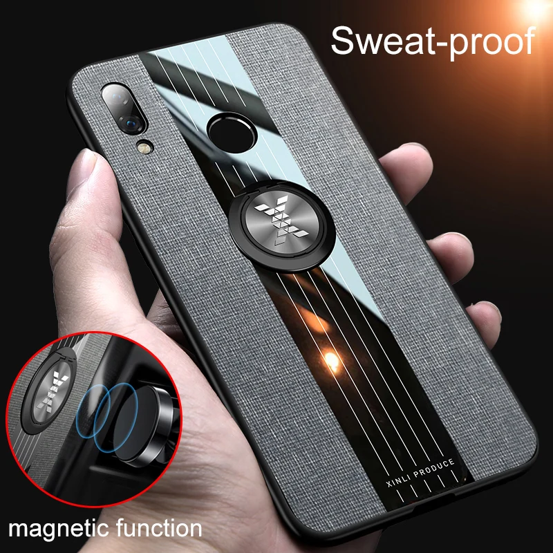 For Huawei Nova 3 3i 3E 2S Case Luxury Hard Cloth With Ring Stand Magnet Slim protective Back cover case for huawei nova 4 5 5i