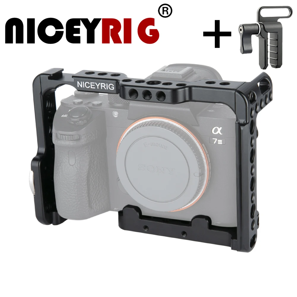 

NICEYRIG DSLR Holder Camera Cage for Sony A7MIII a7m3 A7RIII a7r3 A7RII a7r2 A7SII a7s2 A7II A7S A7R A7 dslr Rig Rail Camera Rig