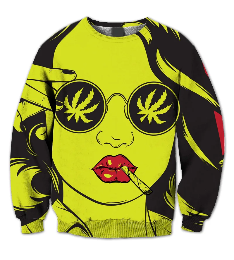 REAL American US SIZE 420 Gyal Sublimation Print  Crewneck Sweatshirt Jacket