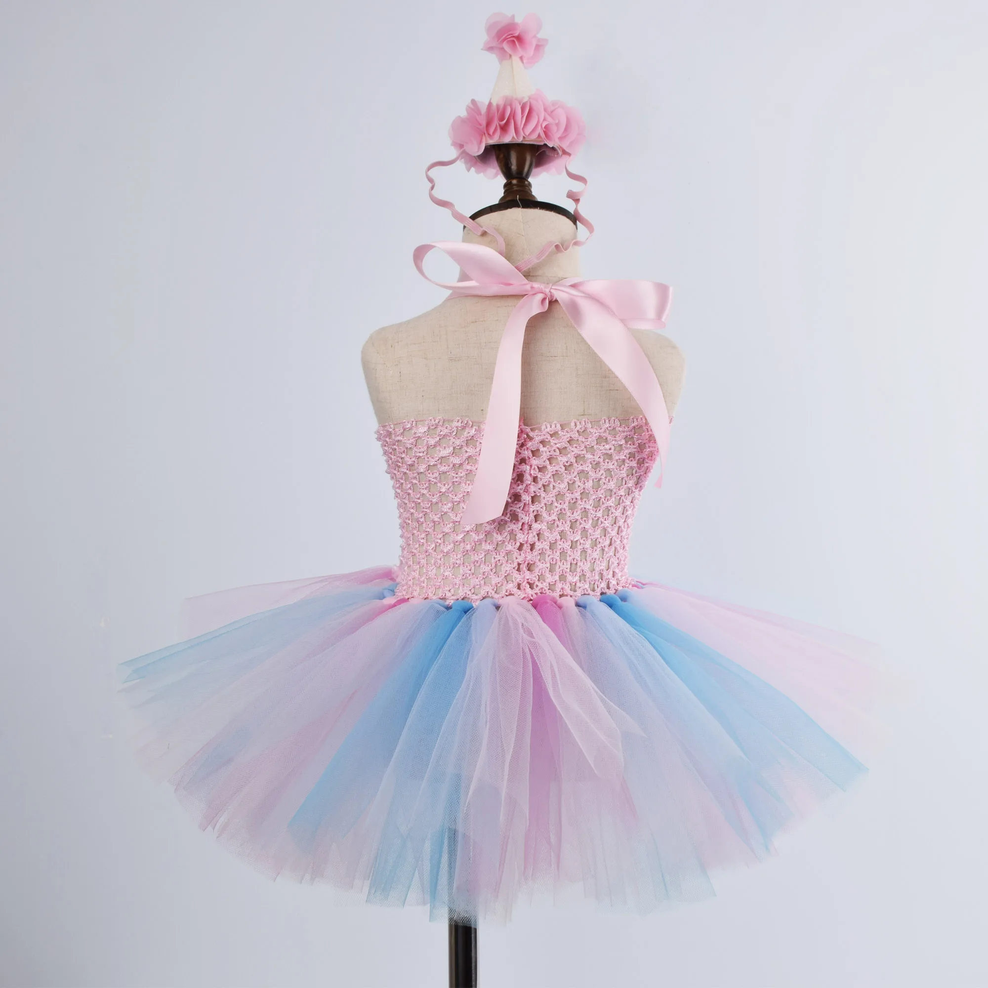 Girls Ice Cream Tutu Dress Baby Girl Sweet Pink Birthday Party Tulle Dresses Kids Birthday Gift Halloween Costume 1-12Y